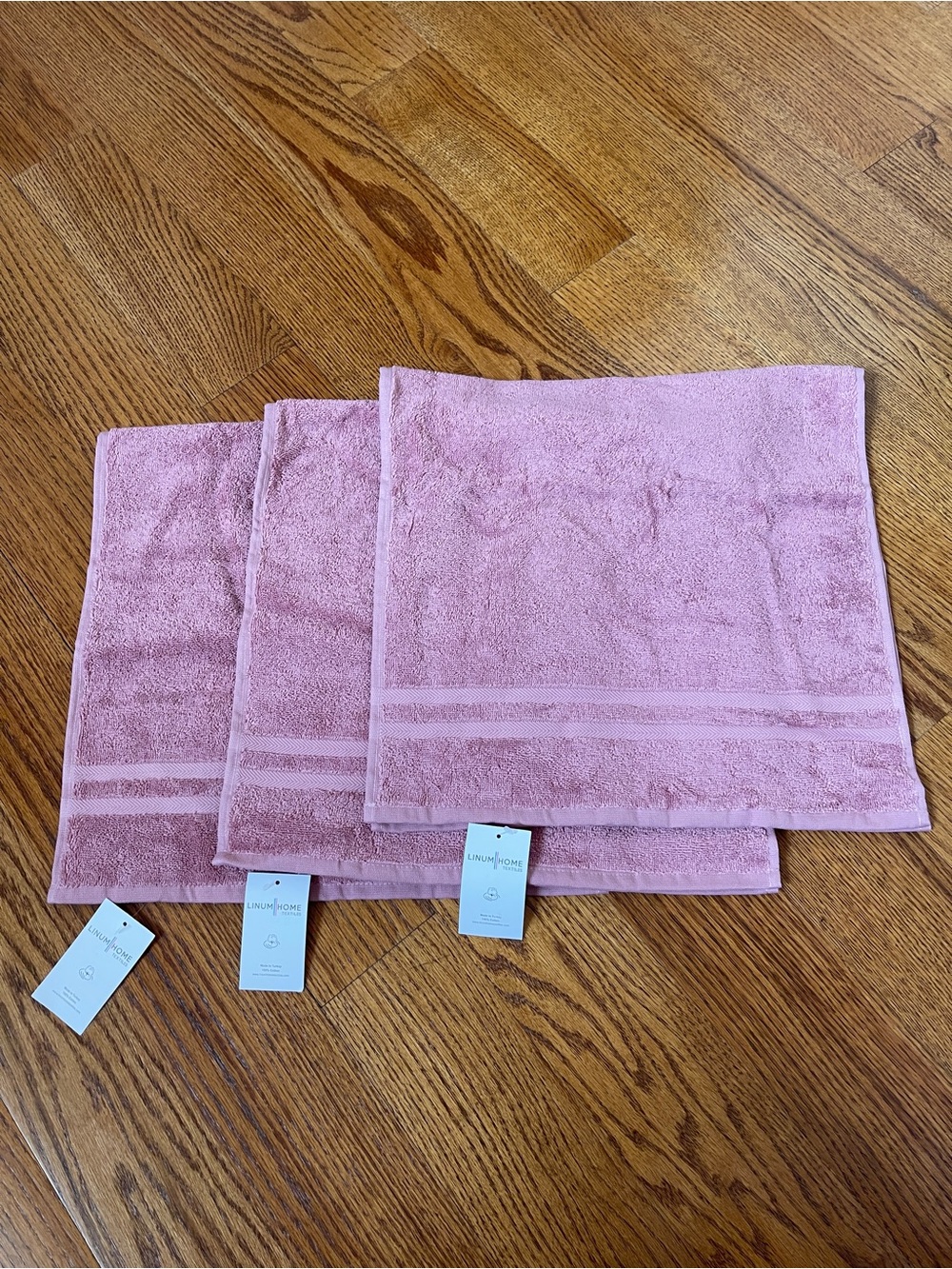 LINUM HOME Soft Mauve Cotton Hand Towels - Set